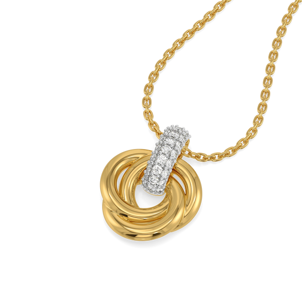 Golden Knot - Lab Diamond Pendant