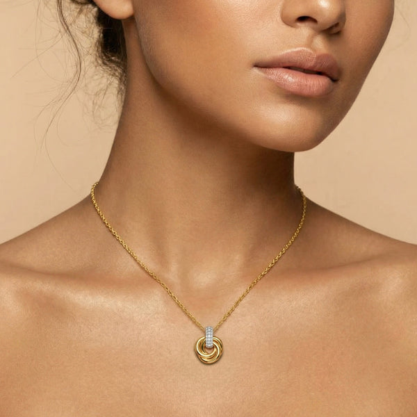 Golden Knot - Lab Diamond Pendant