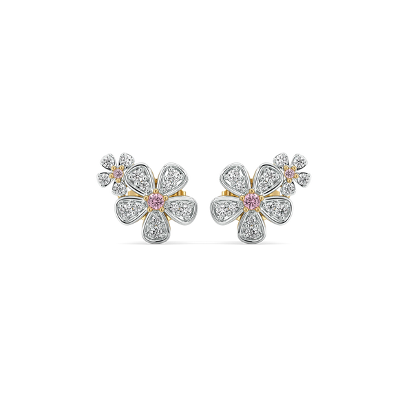 Lukson Rosy Garden 18K Gold Lab Grown Diamond Stud Earrings