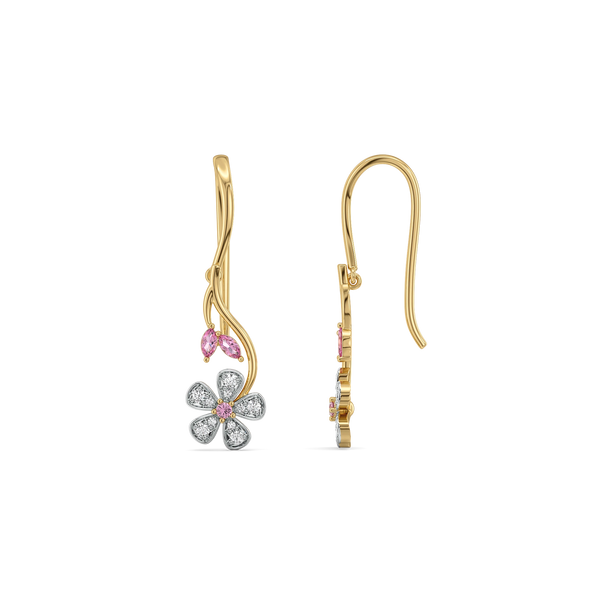 Lukson Bloom Lab Grown Diamond Drop Earrings for Women