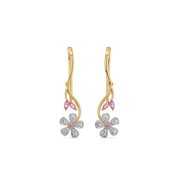 Lukson Branch of Bloom 18K Grown Lab Grown Diamond Drop Earrings