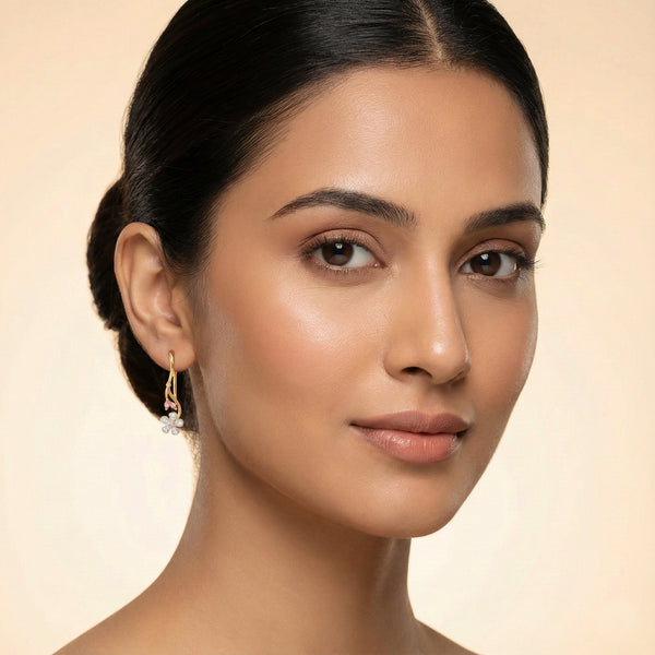 Lukson Branch of Bloom 18K Gold Lab Grown Diamond Drop Earrings for Women