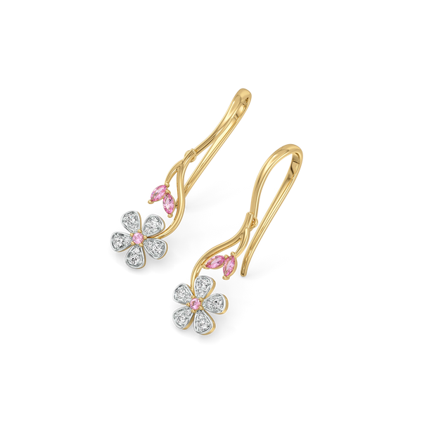 Lukson Branch of Bloom Lab Grown Diamond Drop Earrings for Women