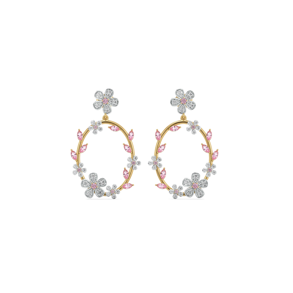 Lukson | Blush Bouquet Lab Grown Diamond Drop Earrings for Women