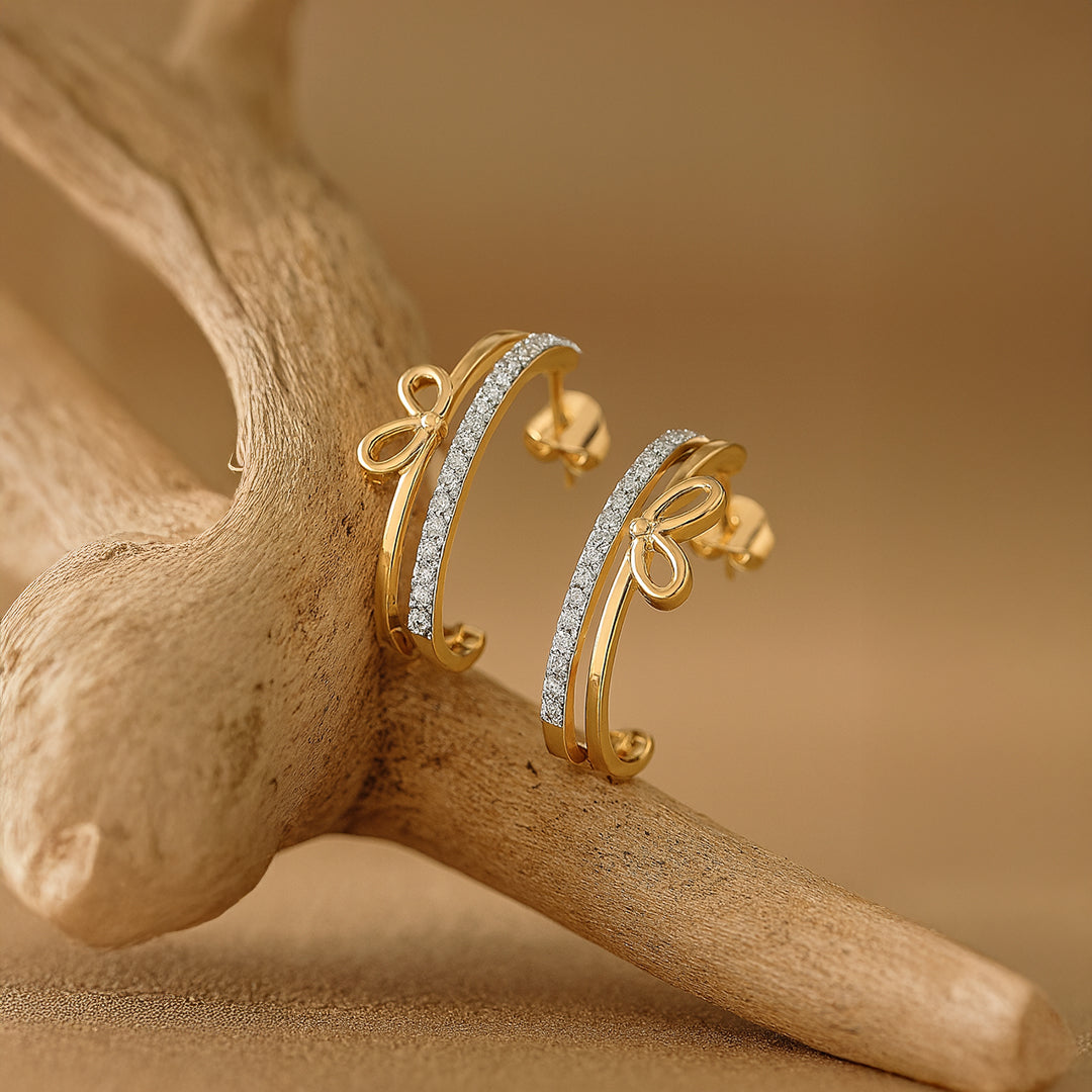 Ribboned Dreams - Lab Diamond Hoops