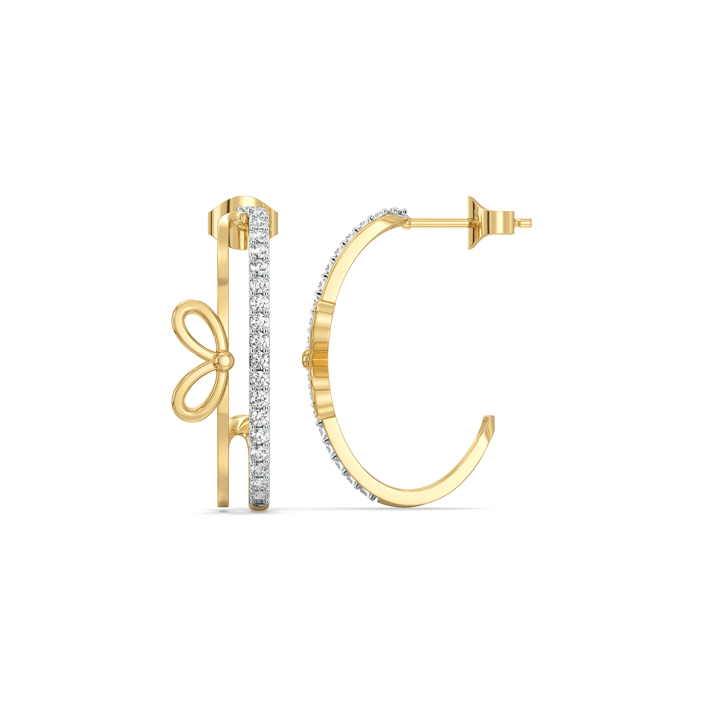 Ribboned Dreams - Lab Diamond Hoops