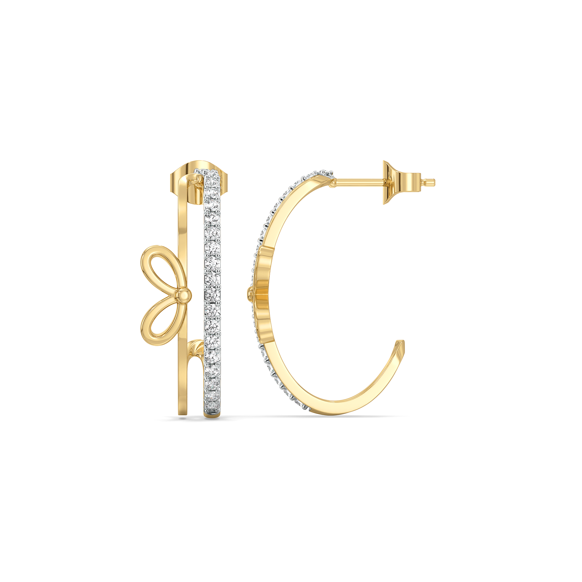 Ribboned Dreams - Lab Diamond Hoops