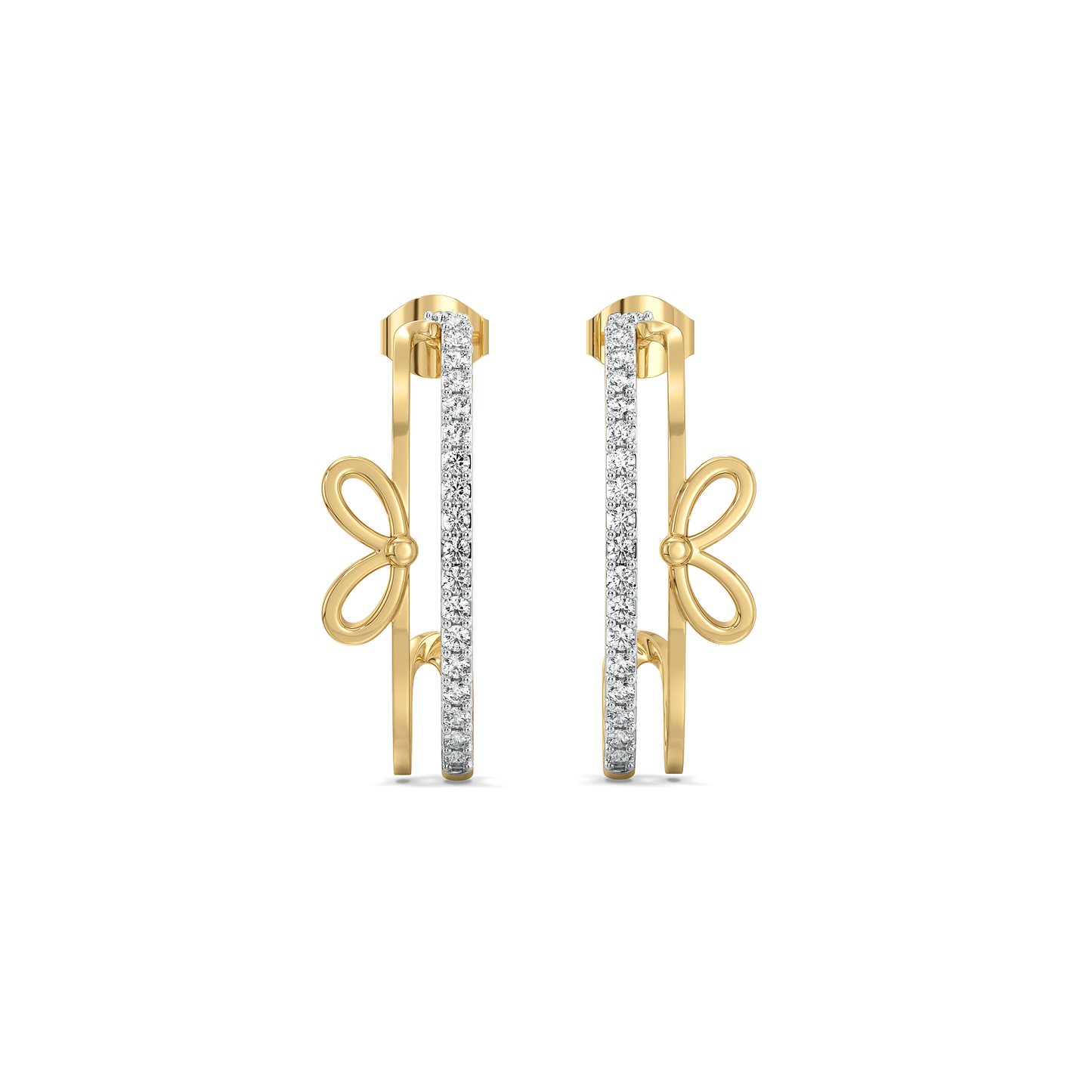 Ribboned Dreams - Lab Diamond Hoops