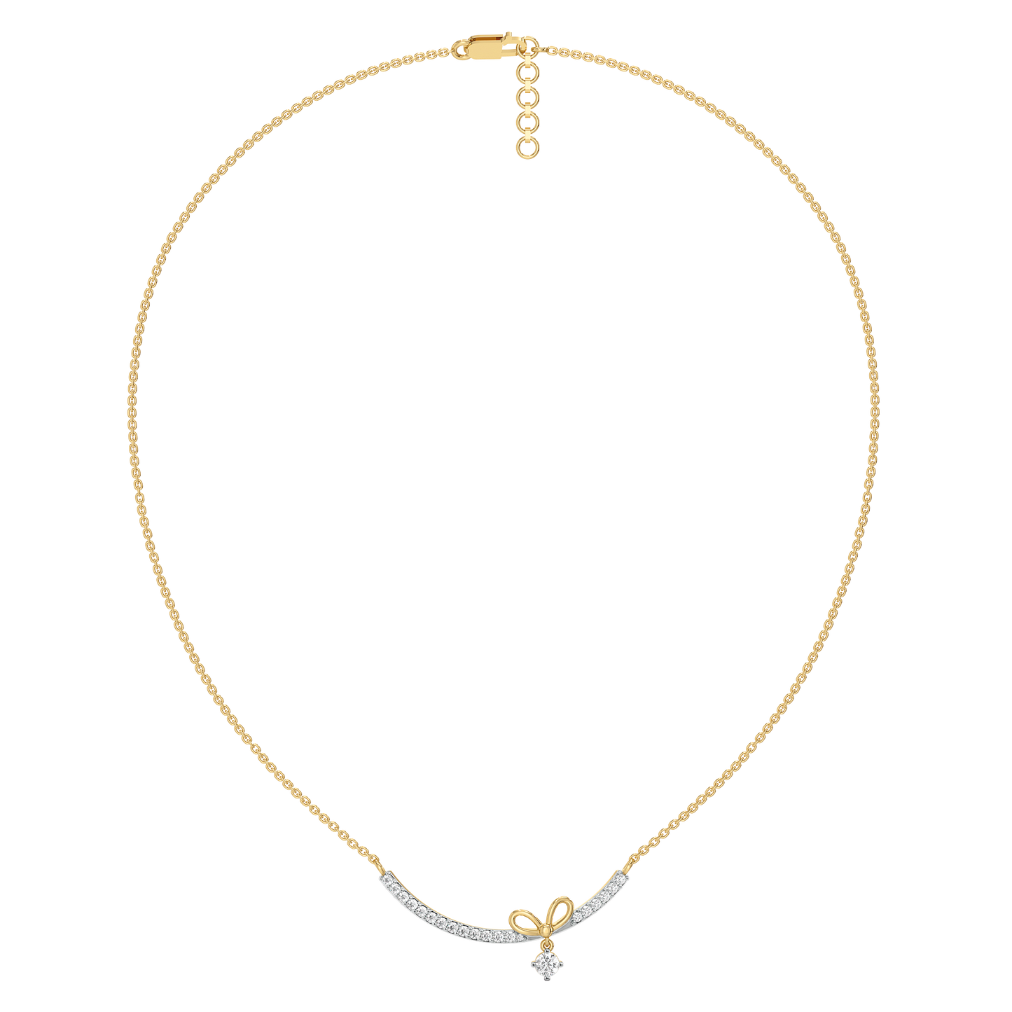 Ribboned Dreams - Lab Diamond Necklace