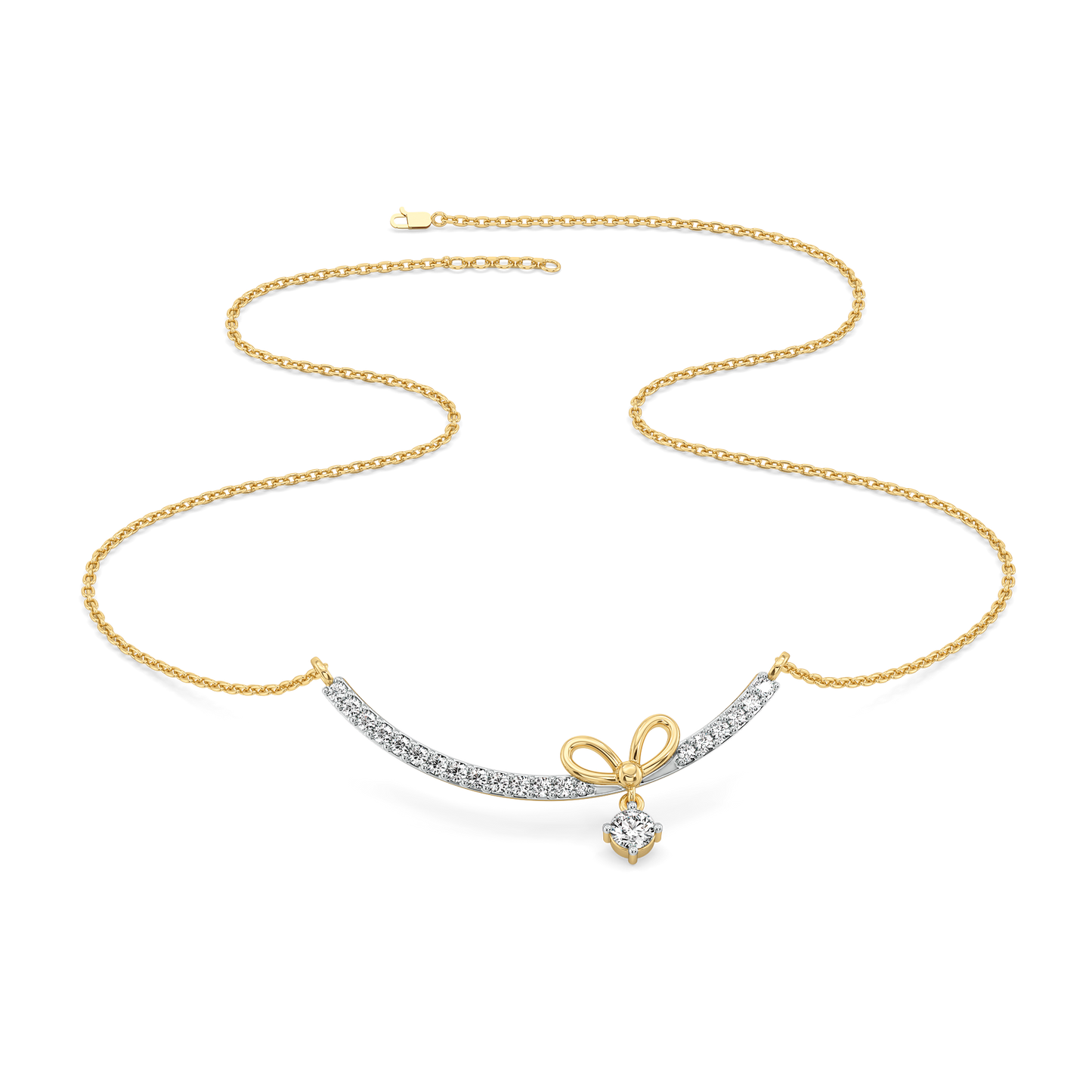 Ribboned Dreams - Lab Diamond Necklace