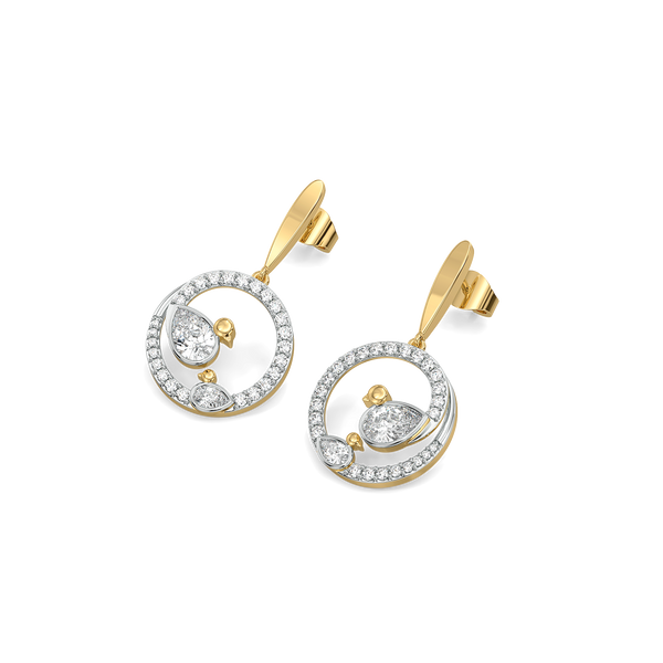 Lukson lab grown diamond gold earrings