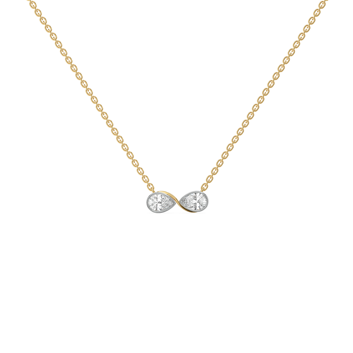 Infinity Pears - Lab Diamond Necklace