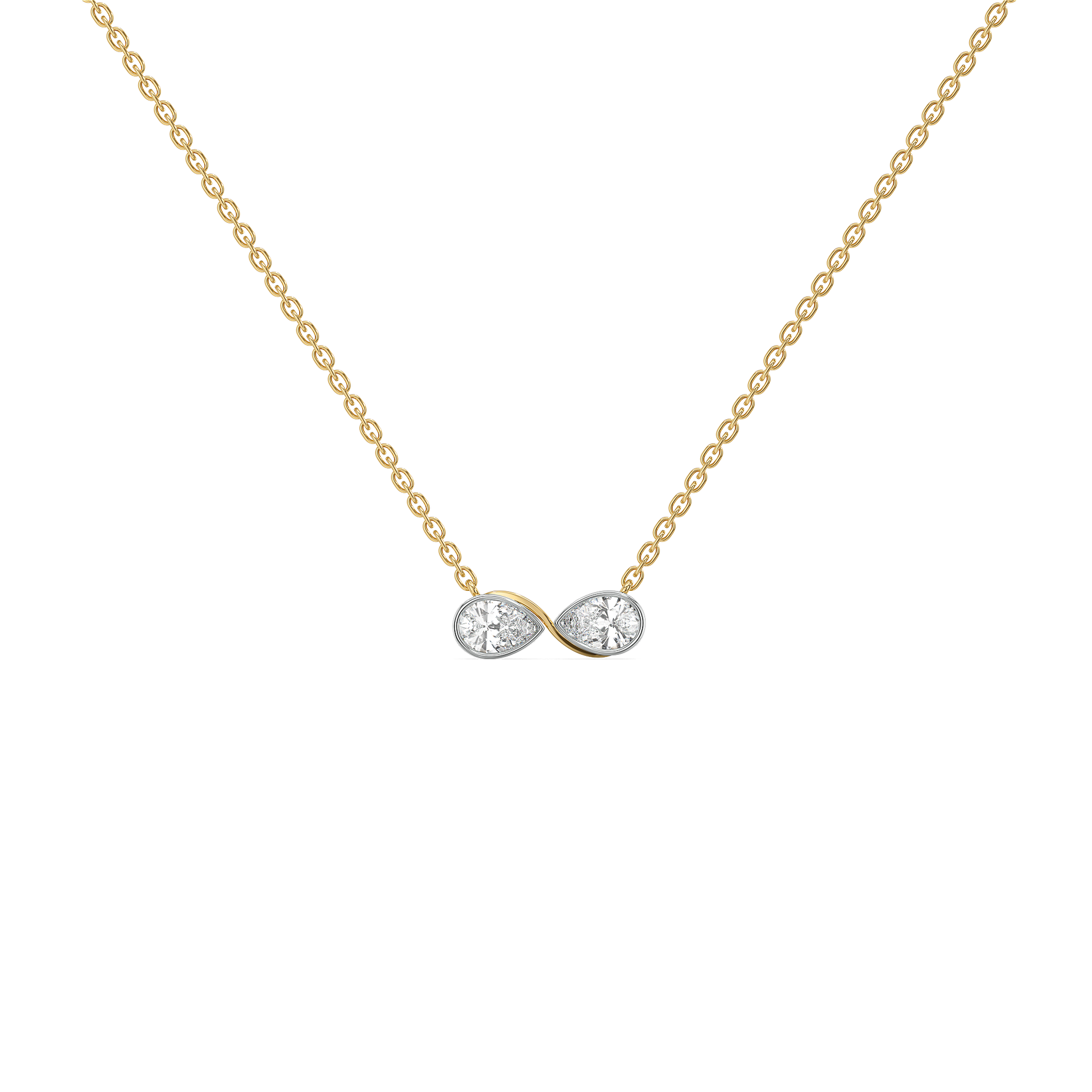 Infinity Pears - Lab Diamond Necklace