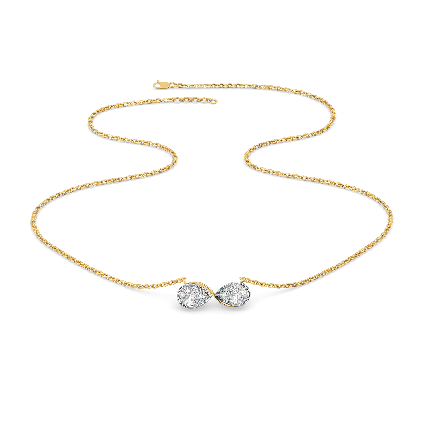 Infinity Pears - Lab Diamond Necklace