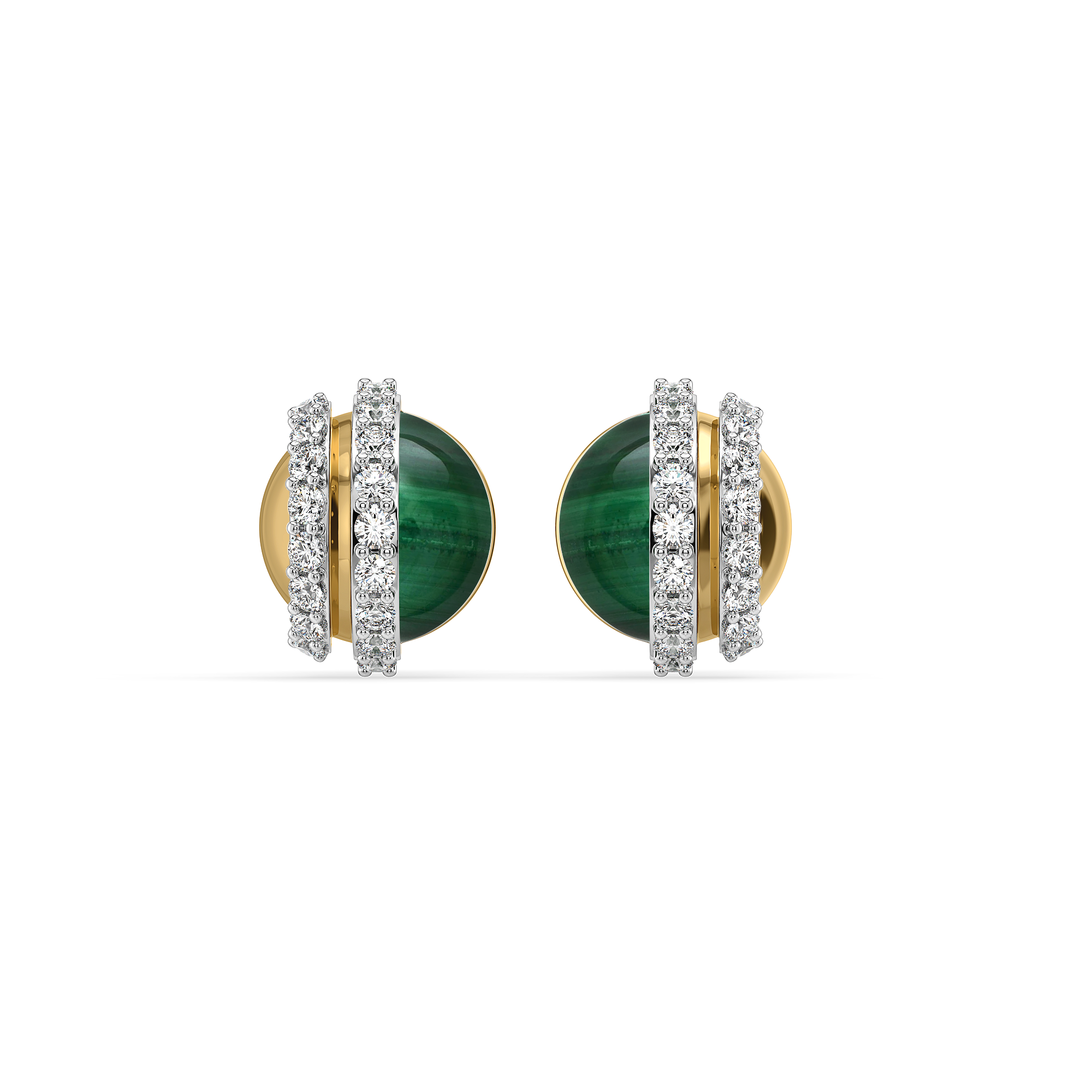 Malachite Muse - Lab Diamond Stud Earrings