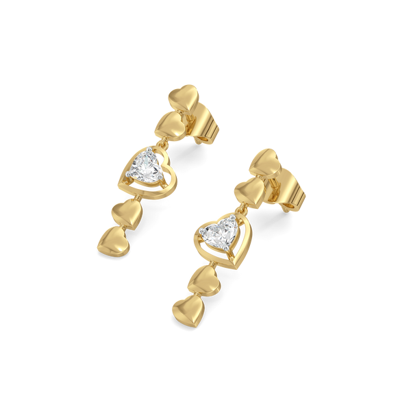 Lukson lab diamond delicate heart earrings