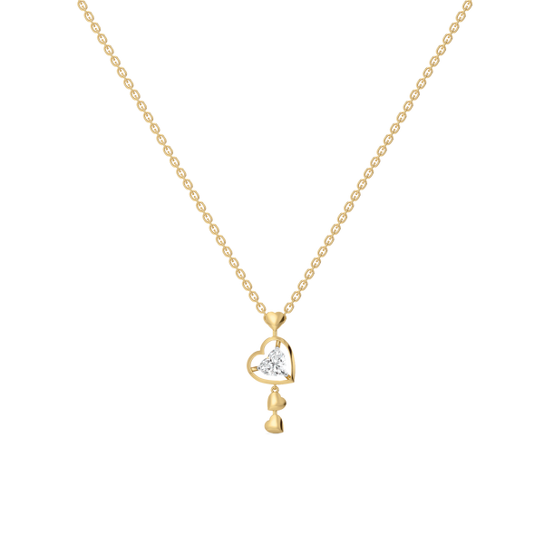 Lukosn Dangling Hearts Lab Grown Diamond Necklace