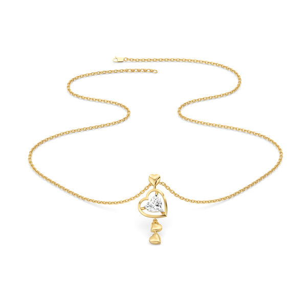 Dangling Hearts Lab Grown Diamond Necklace - Lukosn