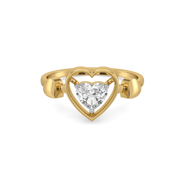 Lukson Dangling Hearts Lab Grown Diamond Ring in India