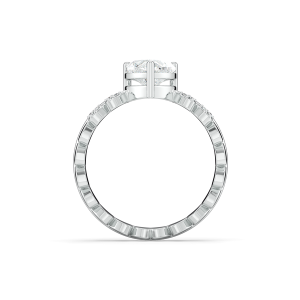 Antique Heart 925 Sterling Silver Lab Grown Diamond Ring for Couple - Lukson