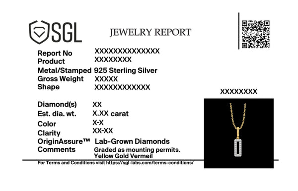 Recto Charm - Lab Diamond Pendant
