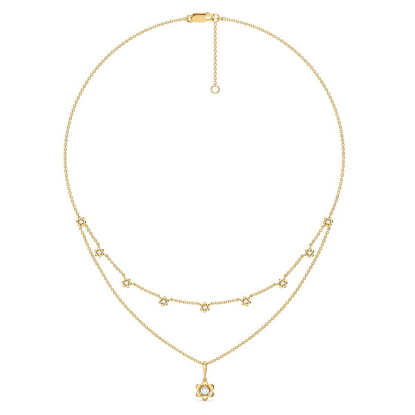 The Soft Petal - 18kt Gold Vermeil Lab Grown Diamond Necklace - Lukson