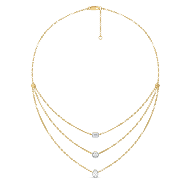 Layers of Light - 18kt Gold Vermeil Lab Grown Diamond Necklace - Lukson