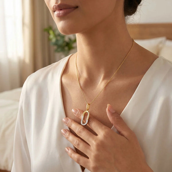 Dual Flow - Lab Diamond Pendant