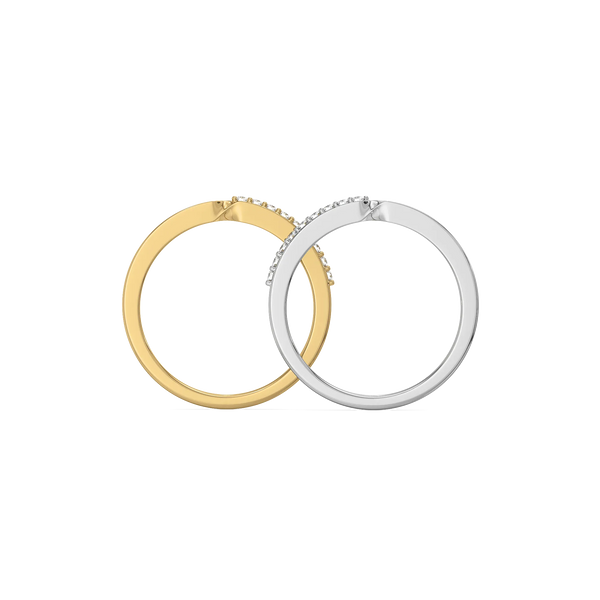 Lukson Dual Flow 18k Gold Lab Grown Diamond Stack Rings for Women