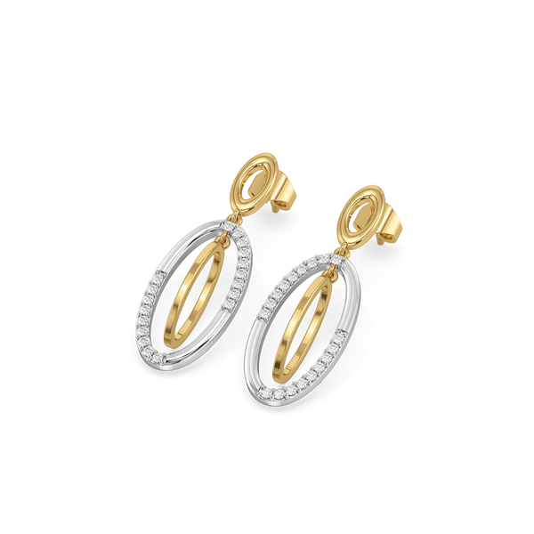 Lukson lab grown diamond twined drop earrings