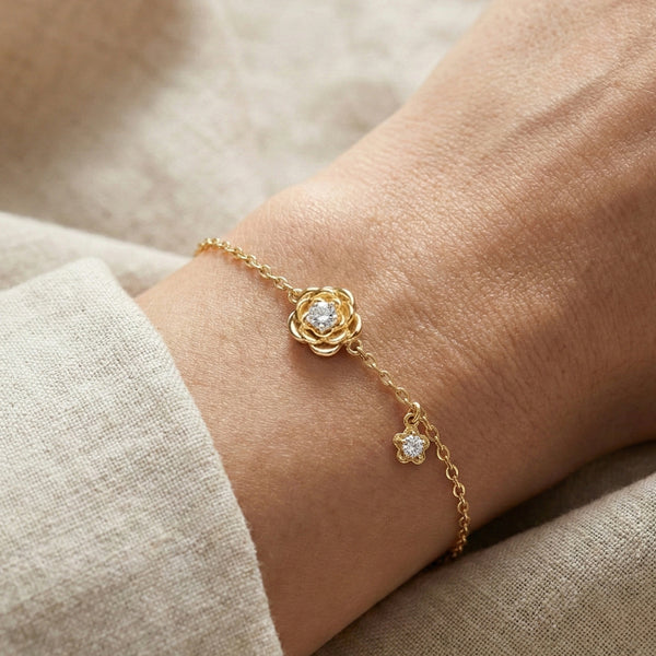 Blush Rosé - Lab Grown Diamond Solitaire Bracelet - Lukson