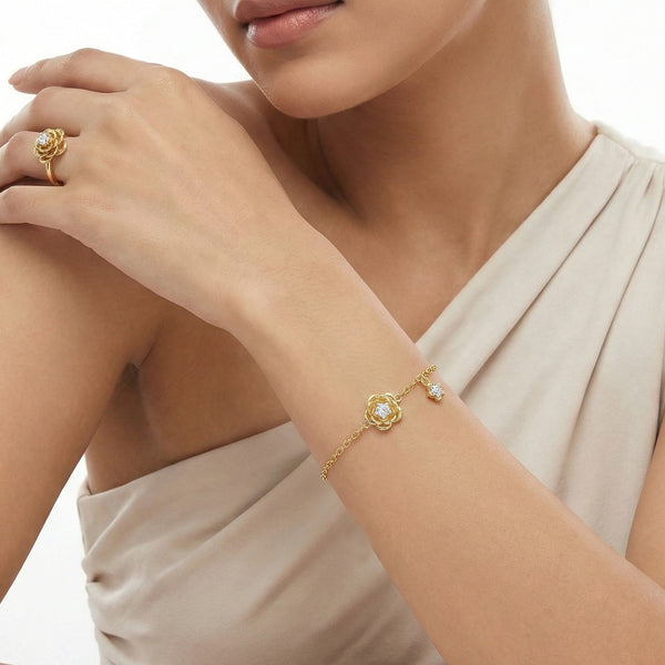 Blush Rosé - Lab Grown Diamond Solitaire Bracelet Online - Lukson