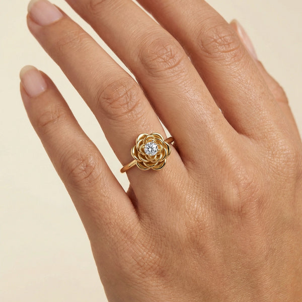 Lukson Blush Rosé Lab Grown Diamond Solitaire Ring in India