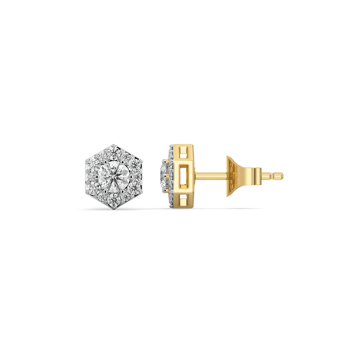 Solitaire Facets - Lab Diamond Earrings