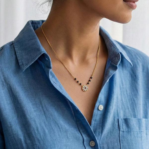 Floral Promise - Lab Grown Diamond Mangalsutra Necklace - Lukson