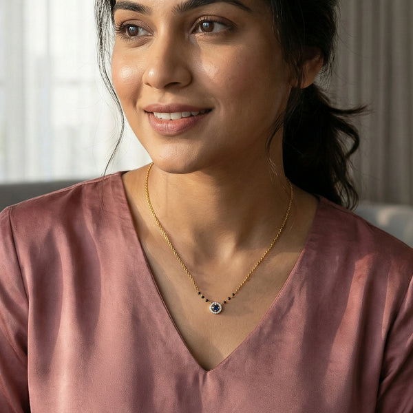 Protective Aura - Lab Grown Diamond Mangalsutra Necklace Online - Lukson