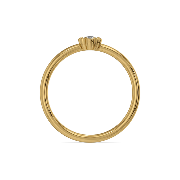 Tiny Blossom - Lab Diamond Solitaire Ring