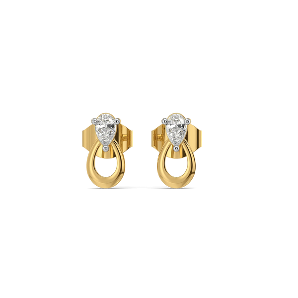 Pear Loop - Lab Diamond Stud Earrings