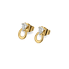 Pear Loop - Lab Diamond Stud Earrings