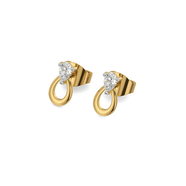 Pear Loop - Lab Diamond Stud Earrings