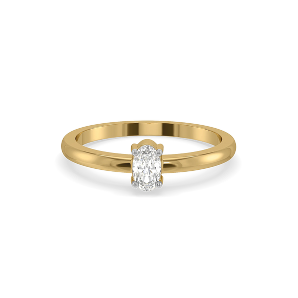 Oval Lock - Lab Diamond Solitaire Ring