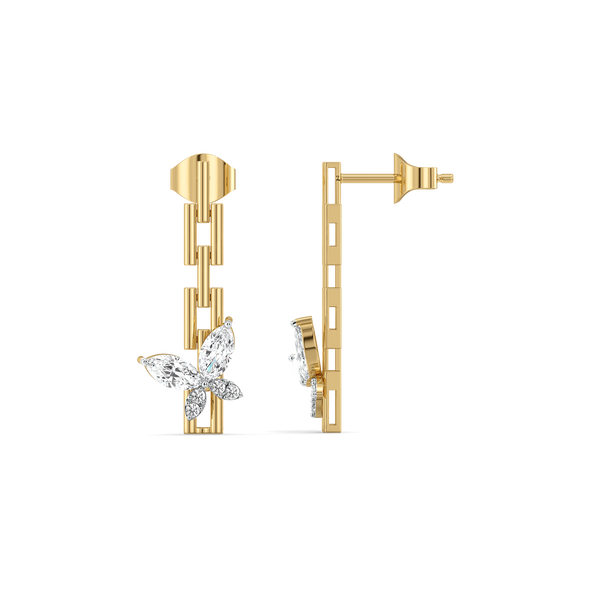 Buy LuksonFlutter of Light 18k Gold Lab Grown Diamond Earrings