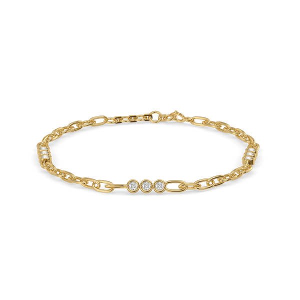 runway links lab diamond link bracelet - Front view