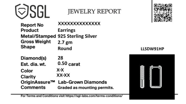 Vogue Glam Lab Diamond Hoop Earrings