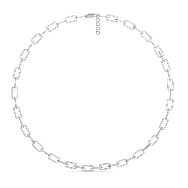 vogue glam lab diamond link necklace - Front Top View