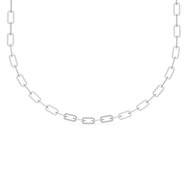 vogue glam lab diamond link necklace - Front view