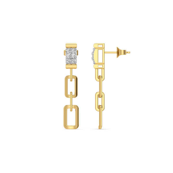 the miranda link lab diamond drop earrings - Side View