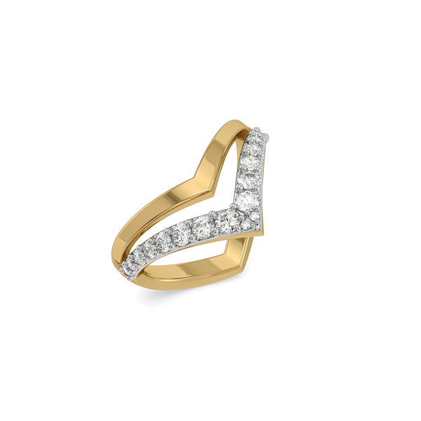 Groundbreaking V Lab Grown Diamond Ring- Perspective view