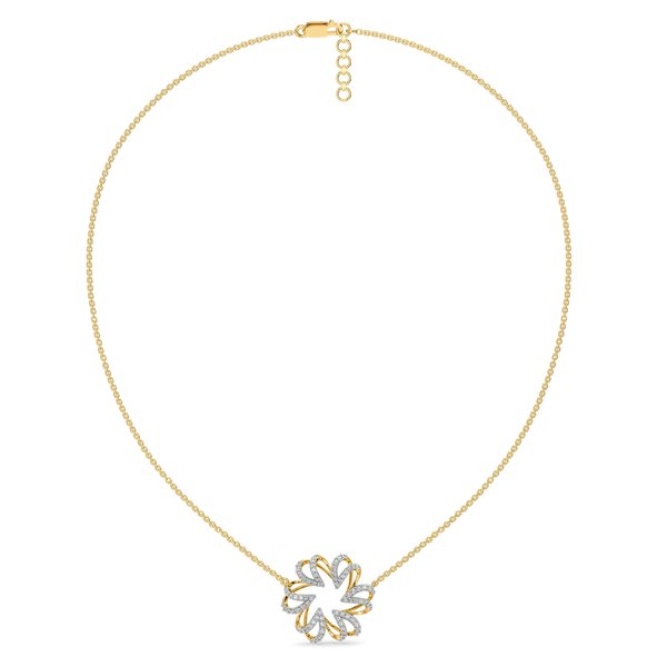 High-Fashion Lapel Lab Diamond Necklace - full view with back lock