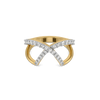 High-Fashion Lapel Lab Diamond Cocktail Ring - Front view